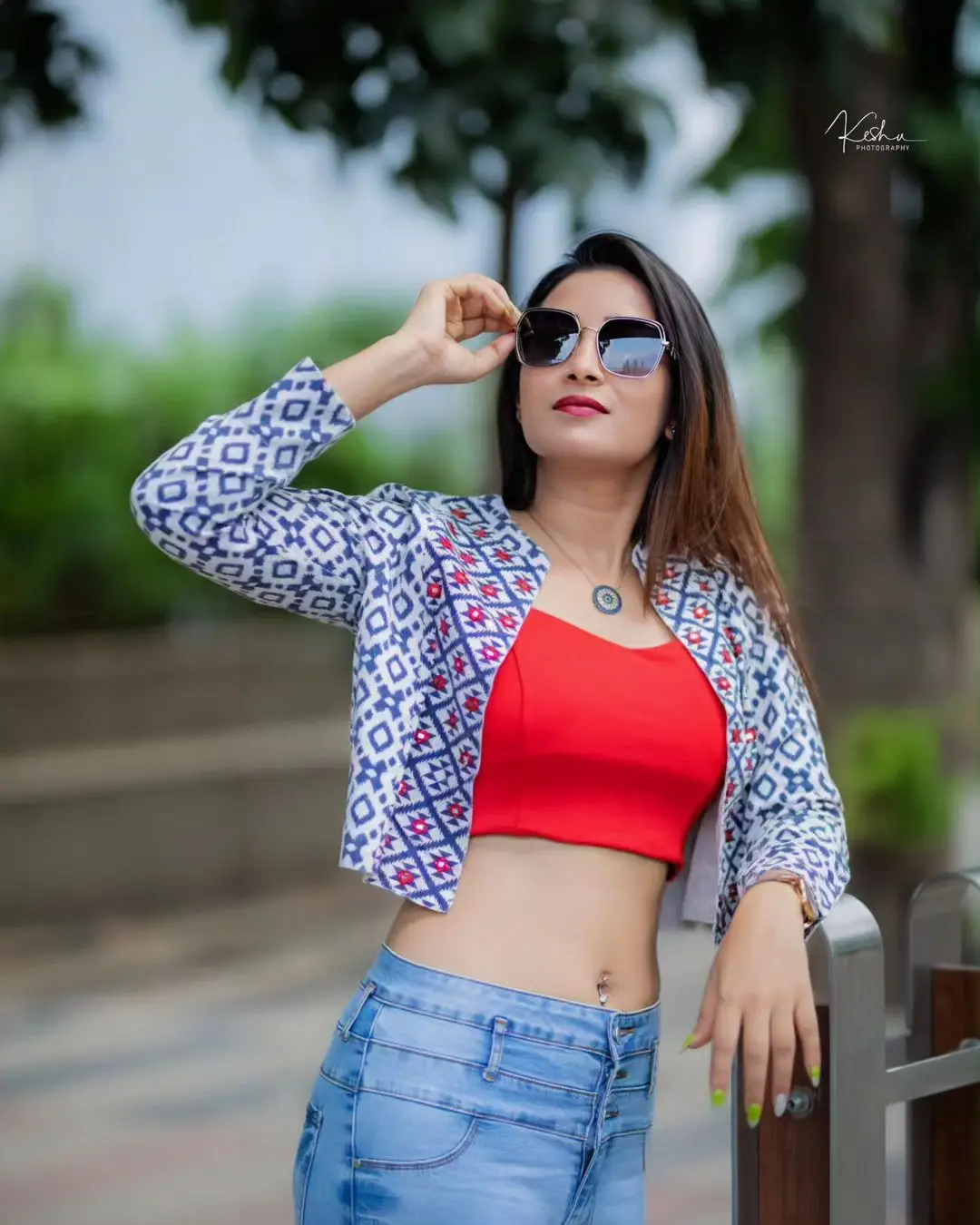 ETV Actress Bhanu Sri in Orange Top Blue Jeans